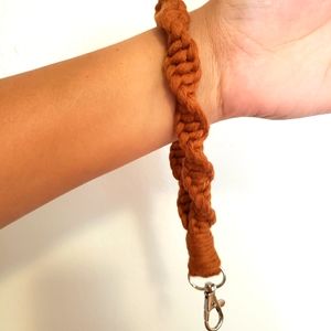Handmade macrame wristlet keychain, boho macrame bracelet keychain